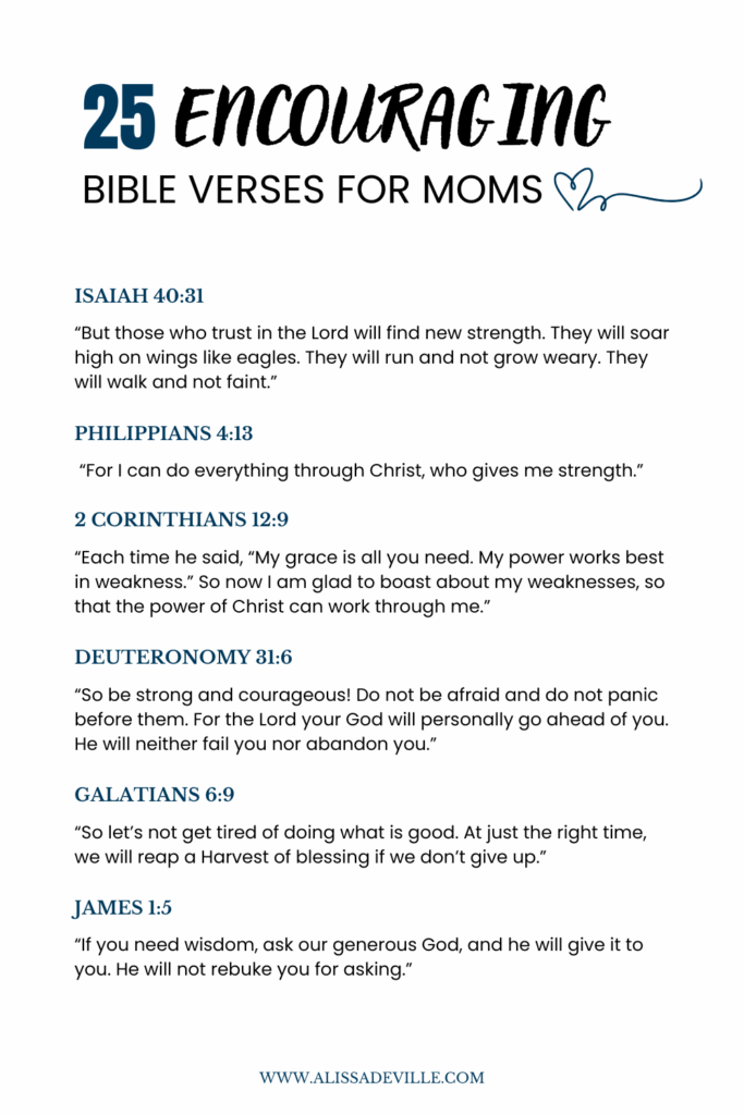25 encouraging bible verses for Christian moms