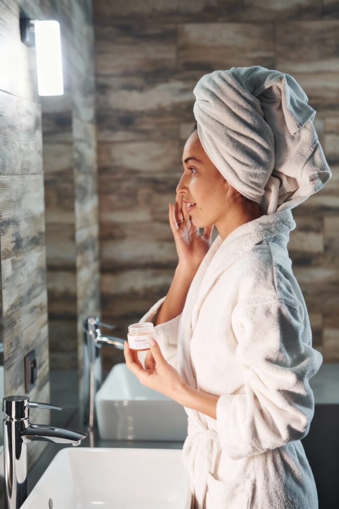 nighttime skin care routine Applying Retinal